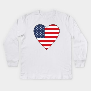 American Heart Flag Kids Long Sleeve T-Shirt